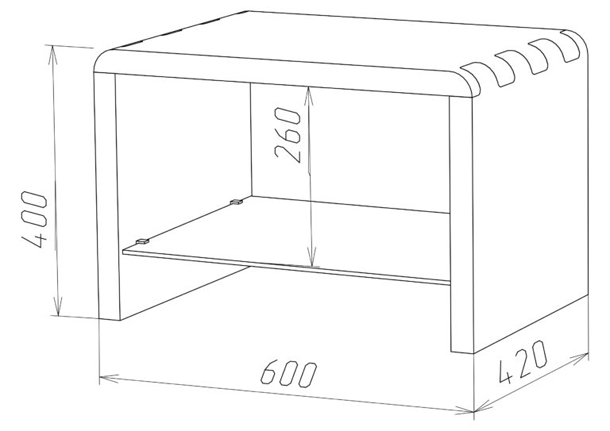 Столик прикроватный чертеж
