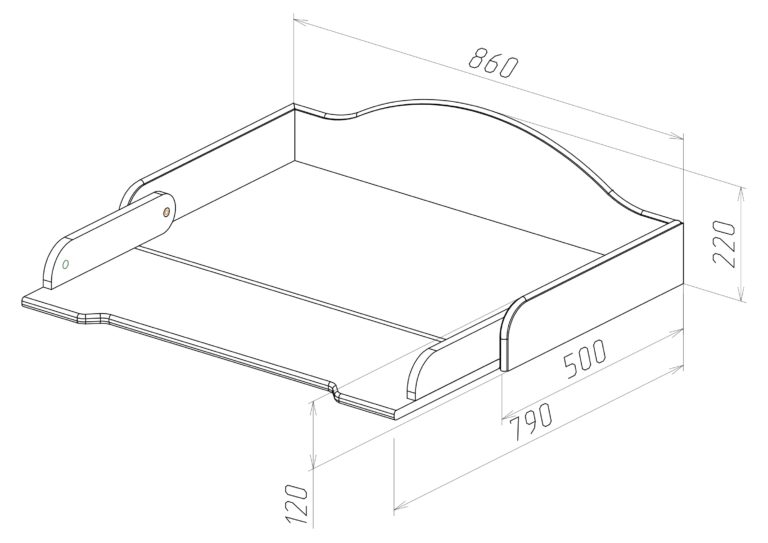 Пеленальный столик чертеж